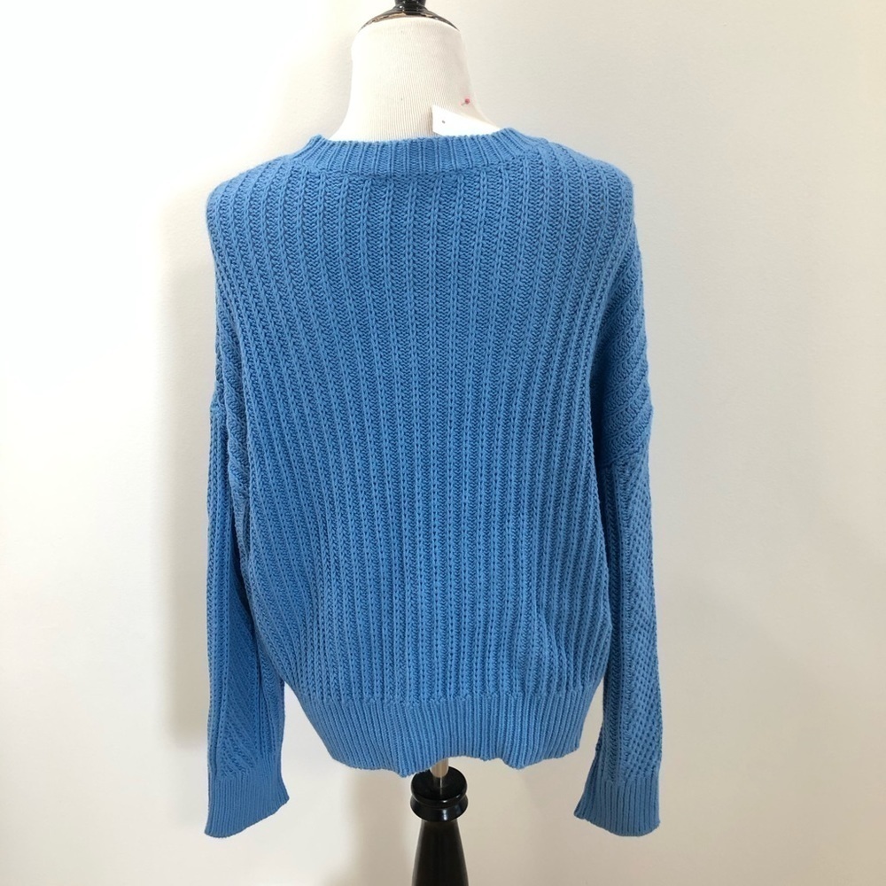 NWT Ann Taylor cable knit blue heavy sweater - Picture 4 of 6